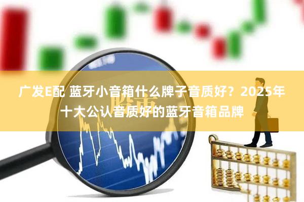 广发E配 蓝牙小音箱什么牌子音质好？2025年十大公认音质好的蓝牙音箱品牌